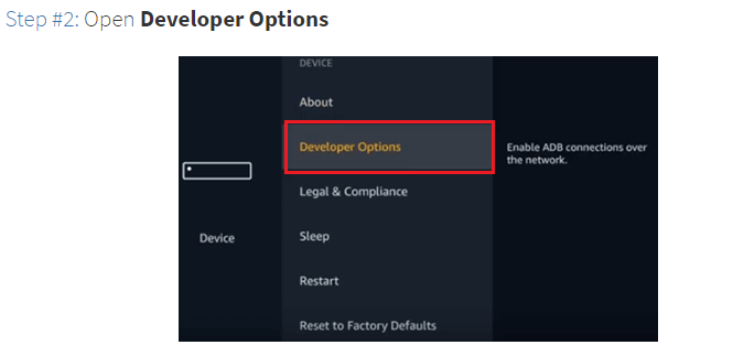 Step 2 Open Developer Options