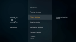 Firestick privacy settings