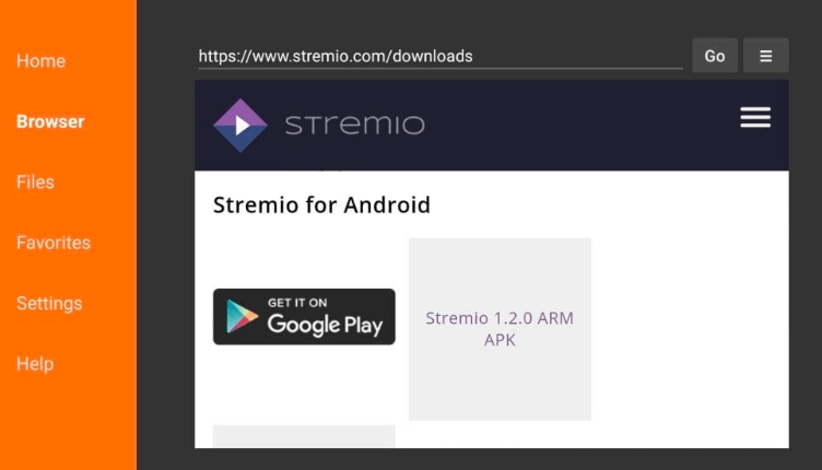 Stremio APK download step 7