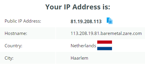 iProVPN Netherlands IP leak test