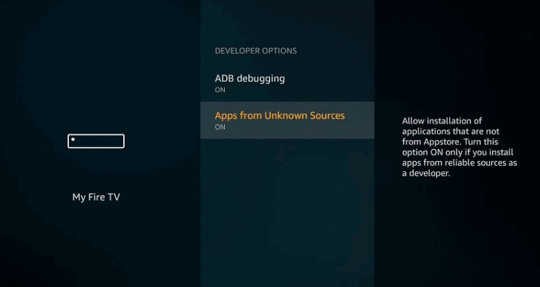 Enable Apps from Unknown Sources FireTV