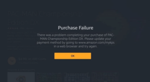 Amazon Purchase failure error