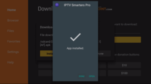 IPTV Smarters app installed