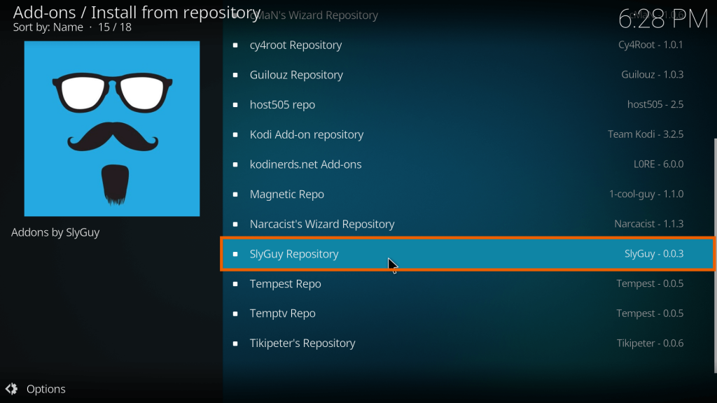 Choose SlyGuy from repo