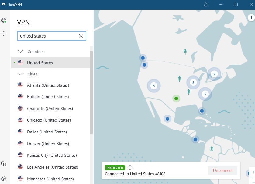 NordVPN US servers