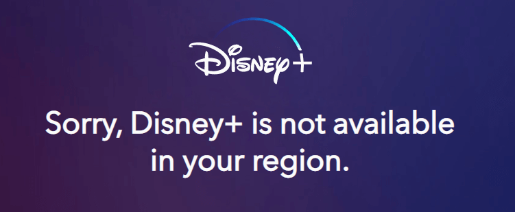 Sorry Disney Plus not available
