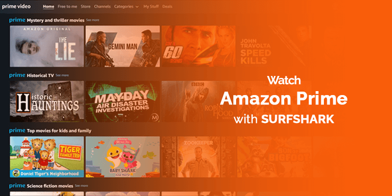 Watch Amazon Prime with Surfshark