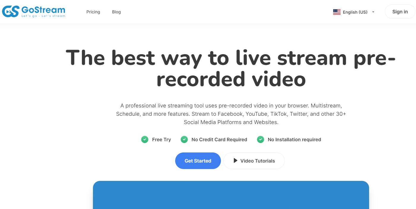 GoStream Homepage