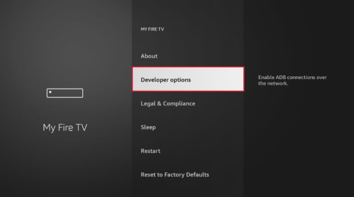 choose developer option