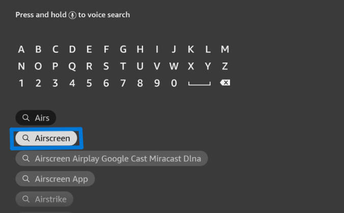 Fire TV Search Bar