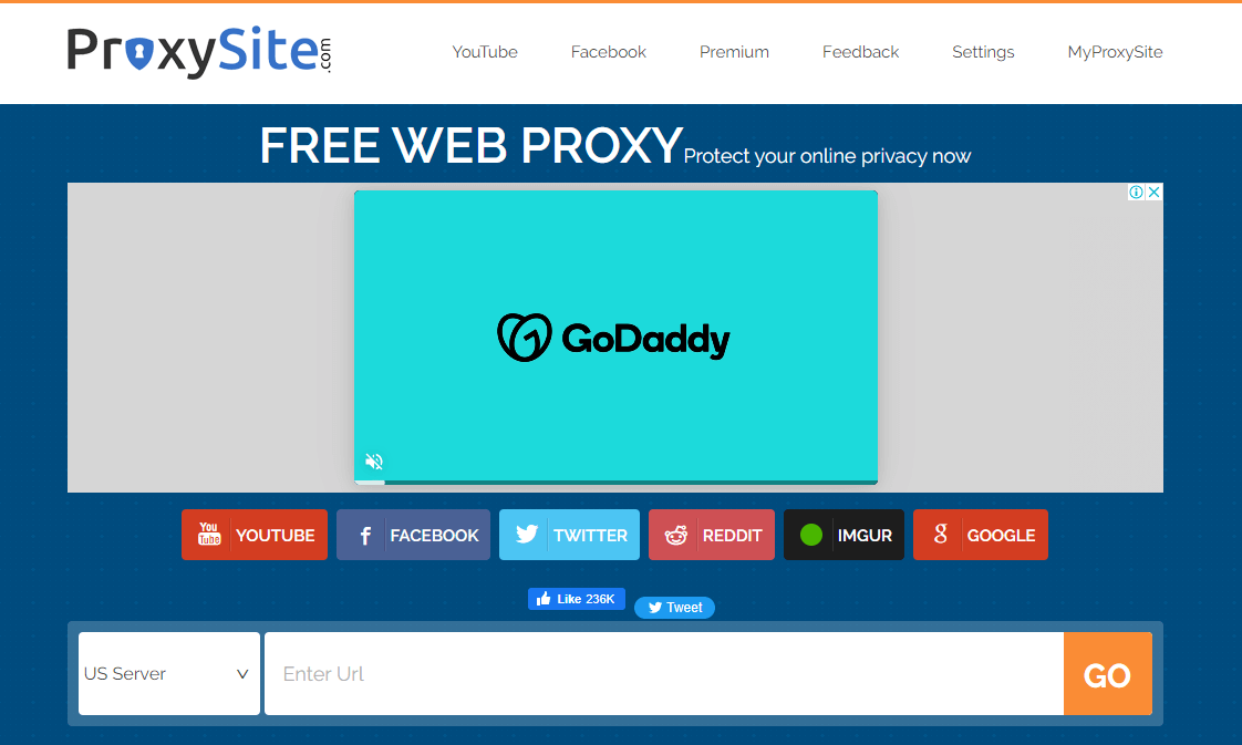ProxySite.com Home Page