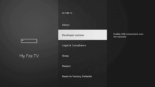 Developer options to download cyberflix TV