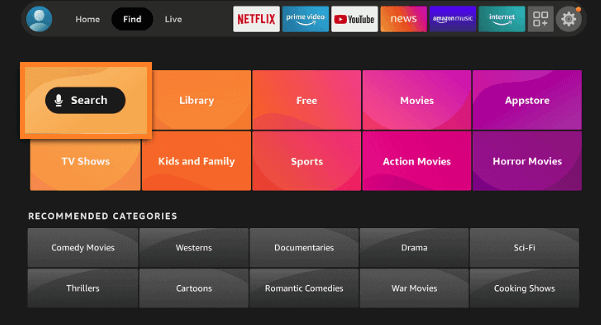 Search Function of Fire TV