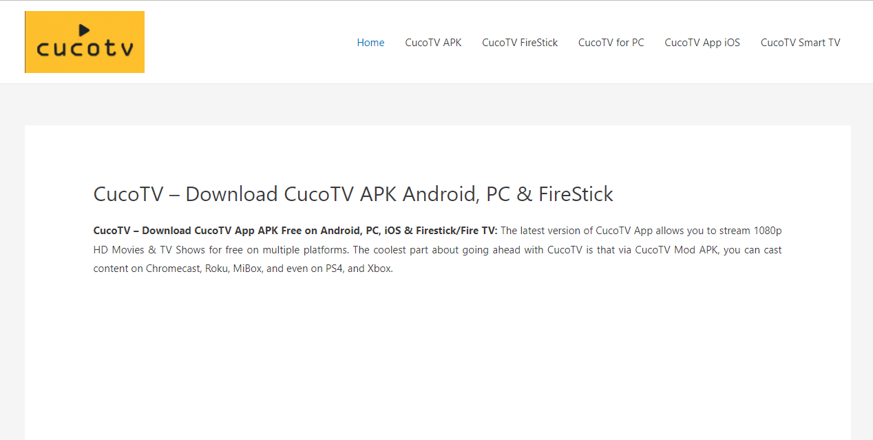 CucoTV Home Page