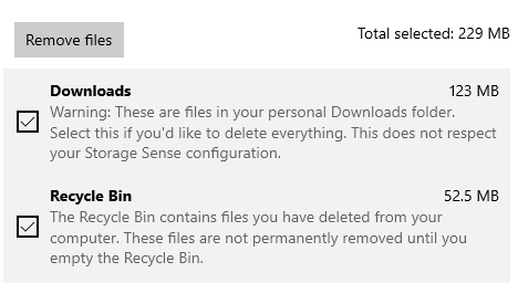 Remove files